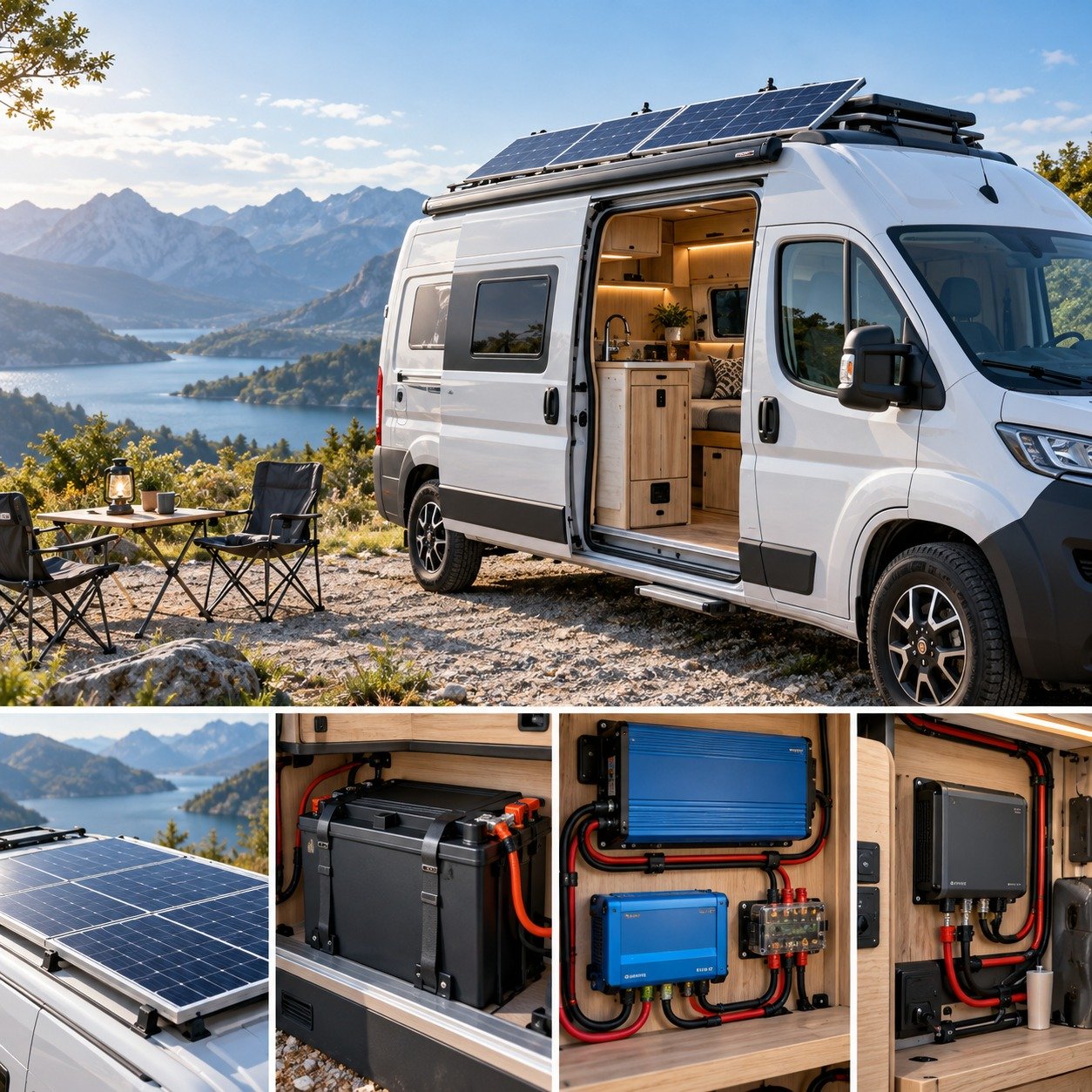 Instalación eléctrica en autocaravana y camper: baterías, placas solares, inversores y cargadores